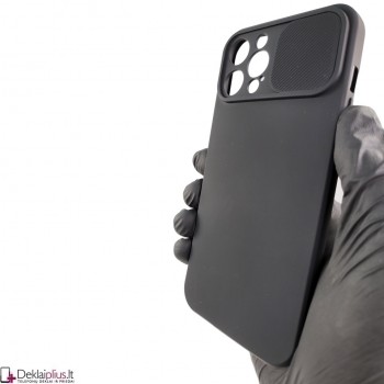 Švelnus guminis dėklas su kameros apsauga - juodas (Apple Iphone 12 Pro Max) Švelnus guminis dėklas su kameros apsauga - juodas (Apple Iphone 12 Pro Max)